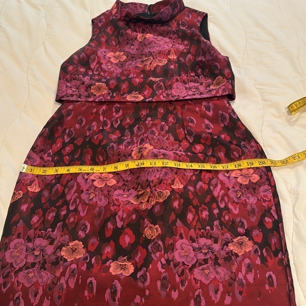 Badgley Mischka Floral Pink and Purple Dress - Picture 11 of 14